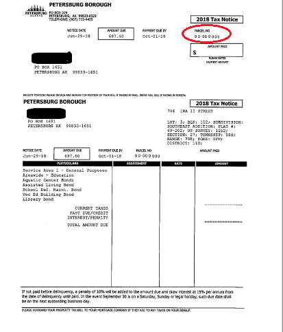 Image of a bill with the account number located in the upper left area