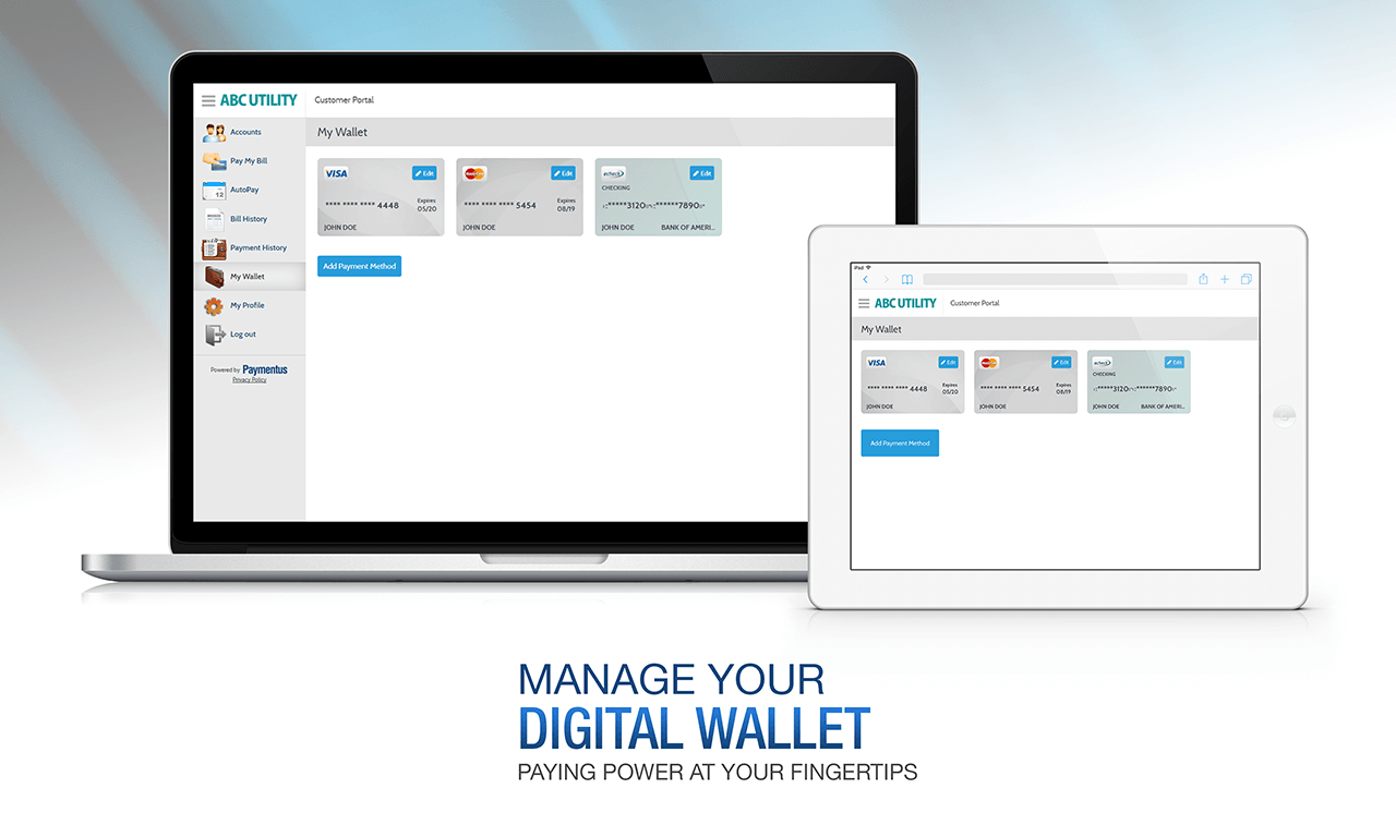 Manage your digital wallet. Paying power at your fingertips.